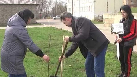 В Ливнах посадили деревья в честь погибших на Украине земляков