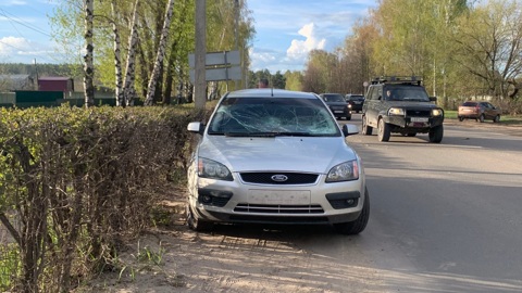 Дерево упало на движущийся автомобиль в Волжске