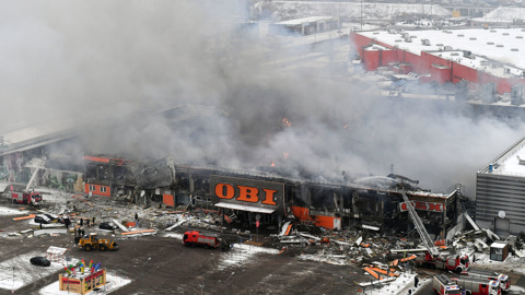 Открытое горение в гипермаркете OBI ликвидировано