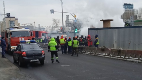 Из-за пожара в центре Москвы возникла серьезная пробка