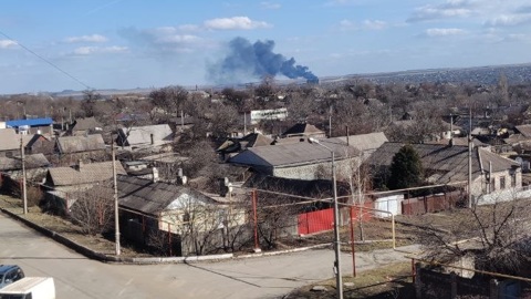 Упавший в районе Енакиева самолет полностью сгорел