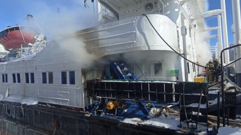 В Нижегородской области загорелся сухогруз