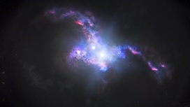 "Хаббл" разглядел древнейшие чёрные дыры в сталкивающихся галактиках