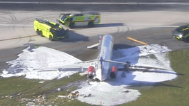 Очевидцы сняли загоревшийся самолет в аэропорту Майами
