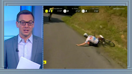 "Тур де Франс": датчанин дождался упавшего в кювет словенца