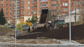 В Красноярске завершают строительство развязки у Николаевского моста на левом берегу