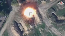 Уничтожение украинской техники беспилотниками сняли на видео
