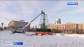 Новая елка и поле для керлинга появятся на главной площади Хабаровска