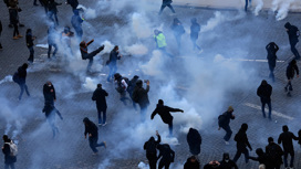 Парижская полиция применила газ против демонстрантов с бутылками