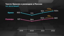 Россия в цифрах. Где стали чаще разводиться?