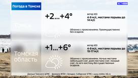 Ветрено и плюс: погода в Томске в четверг