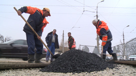 На улице Ангарской в Волгограде завершен первый этап ремонта дороги и трамвайных путей