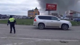 Движение на автодороге Пятигорск – Георгиевск ограничено из-за сильного пожара на рынке