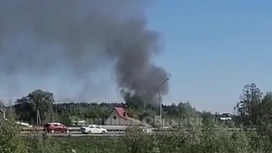 Место предполагаемого падения БПЛА под Обнинском сняли на видео