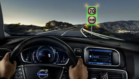 Road Sign Information в действии (иллюстрация Volvo).