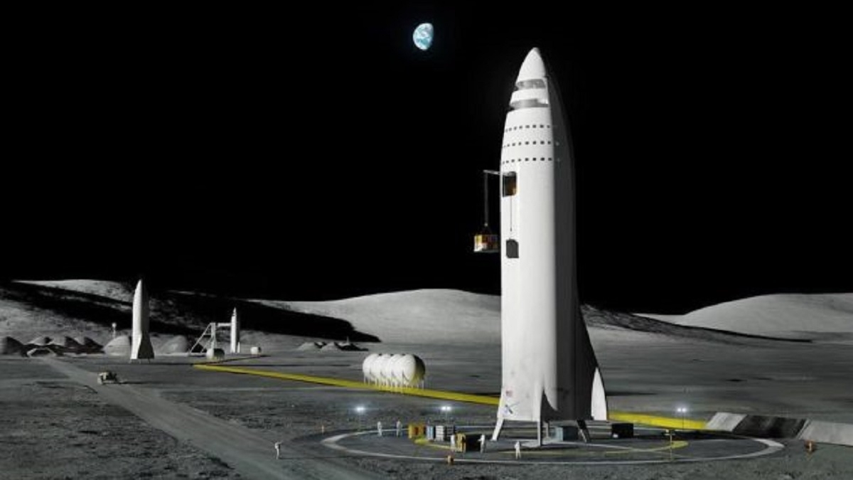 Будущая лунная база SpaceX.