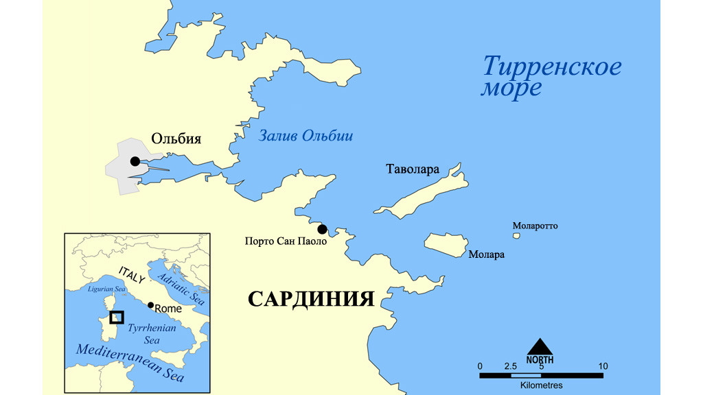 Расположение острова Таволара. Изображение: Wikimedia Commons