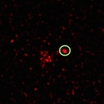 Рентеговское изображение остатка сверхновой 2012ca (обведено кружком).
