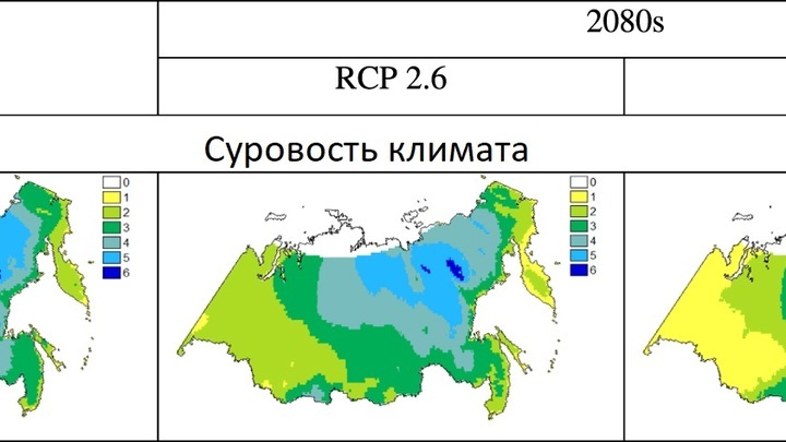 Карта глобального потепления в россии