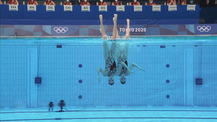10 процентов спортсменов. Купальник с балалайкой синхронистки. Олимпийский бассейн Токио.