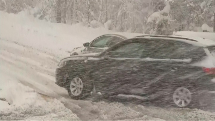 Сильнейший снегопад нарушил работу аэропорта в Краснодаре. Новости на "России 24"