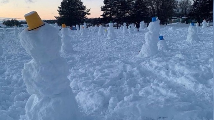 Целая армия снеговиков появилась во Владимирской области