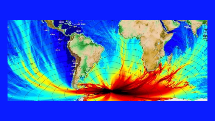 Загадочное цунами 2021 года, начавшее в Южное Атлантике и прокатившееся по трём океанам: Атлантическому, Тихому и Индийскому.