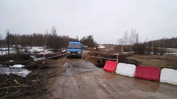 Размытую дорогу восстановили в Тверской области